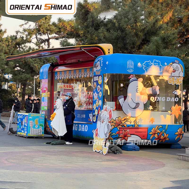 Food Cart On Wheels Foldable Food Cart Catering Street Food Trailer Food Truck