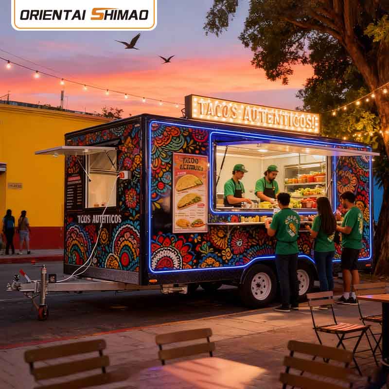 Mobile Catering Trailer Street Food Hot Dog Cart Kanthi Dilengkapi Food Trailer Food Truck